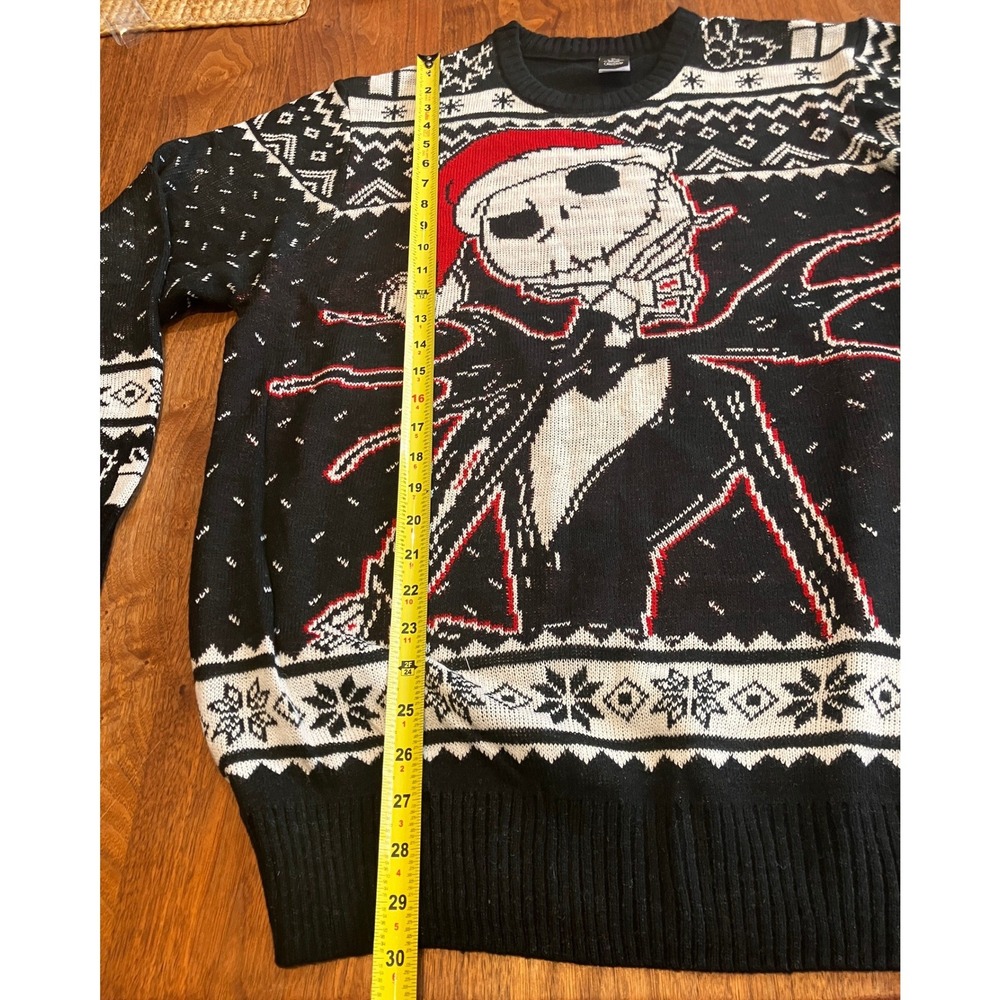 Disney Nightmare Before Christmas Jack Skellington Ugly Holiday Sweater XL Black - Picture 4 of 7